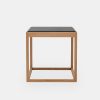 Cube side table in wood and marble