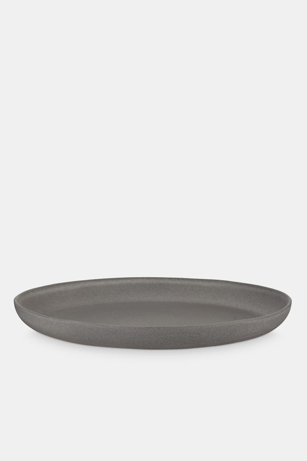 large stoneware dish in grey